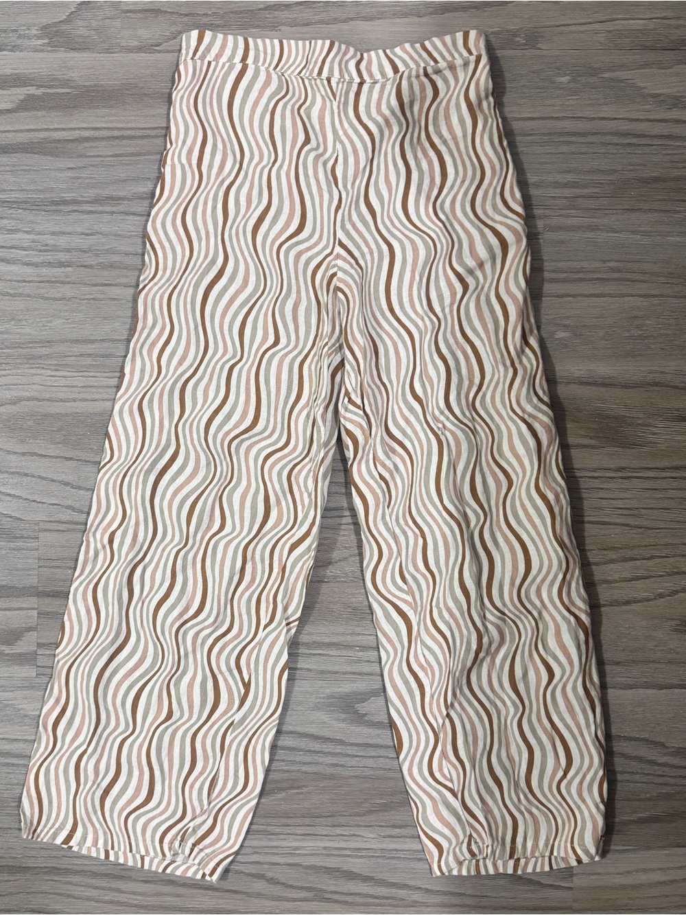 Rylee + Cru Girls 10-12Y Striped Linen Blend Wide Leg Pants Boho Flowy Bottoms